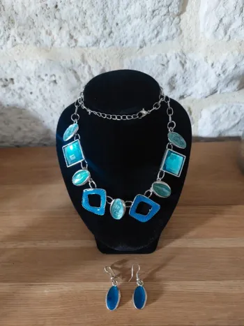 Parrure bijoux bleue