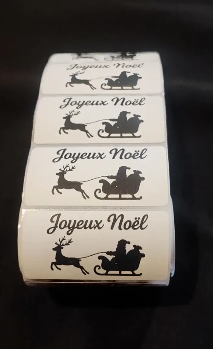 Lot 50 étiquettes autocollantes “Joyeux Noël” 60x30 mm - photo numéro 2