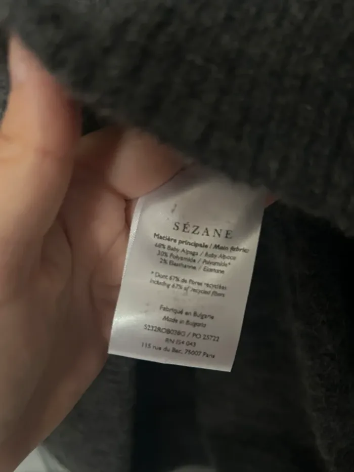 Robe Sézane Freja T. M gris anthracite neuve laine - photo numéro 4