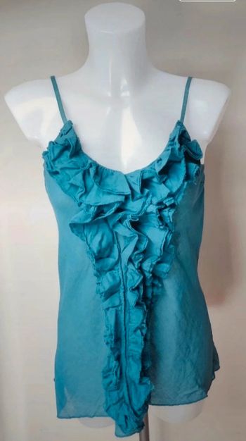 🌺Top à fines Bretelles fines bleu canard taille 38🌺