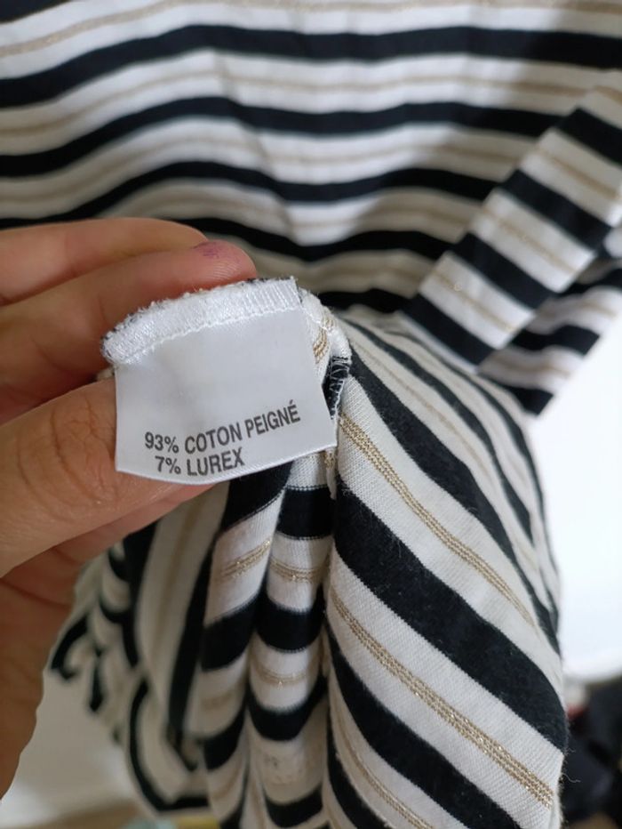 T-shirt rayé noir et blanc Pierre Cardin vintage - photo numéro 3