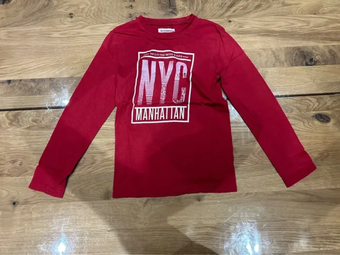 Tee-shirt manches longues 8 ans rouge In Extenso