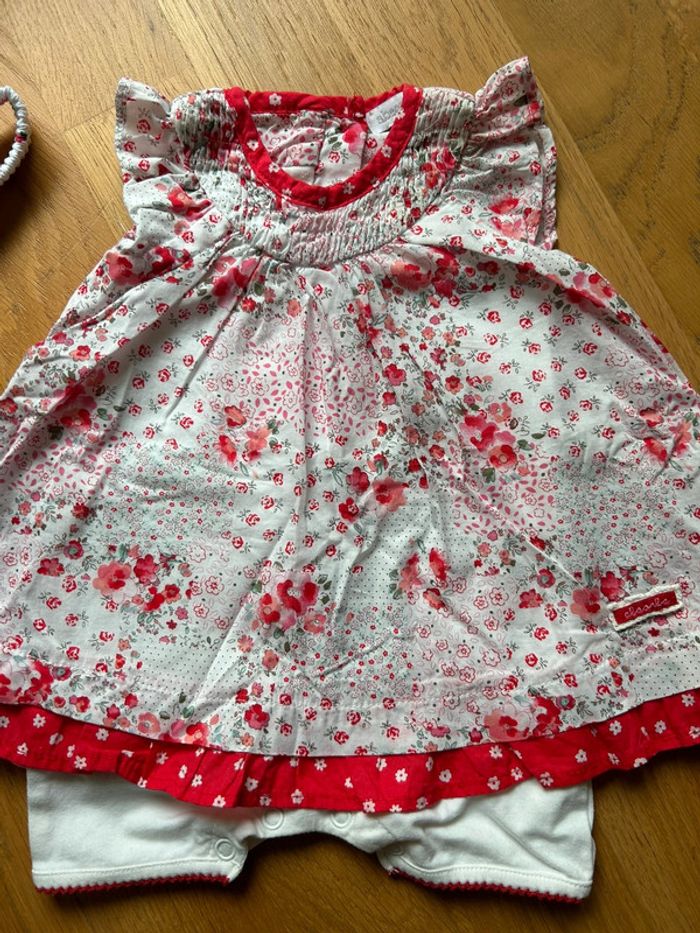 Robe combi short fleurs 2 en 1 bébé fille - photo numéro 2