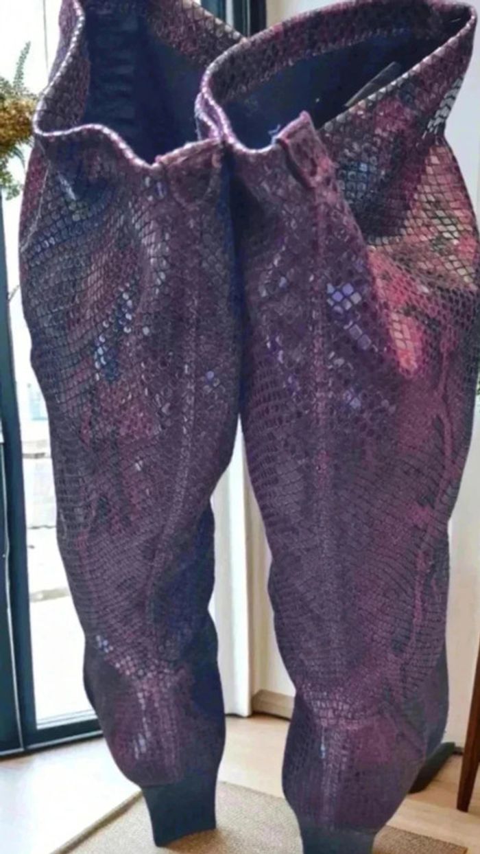 Bottes rouge et noir effet python 🌹38🌹 - photo numéro 4
