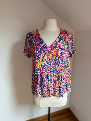 Superbe blouse fleurie fluide coloree neuve Season 36 S