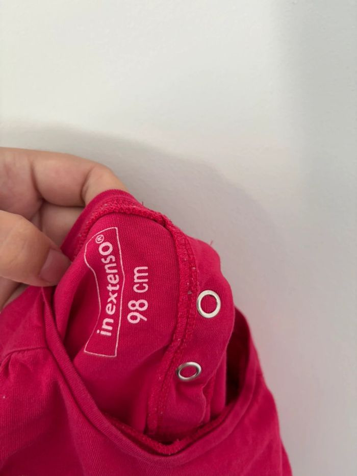 👕 T-shirt In Extenso rose fuchsia - Taille 98 cm 🦋🌸 - photo numéro 3