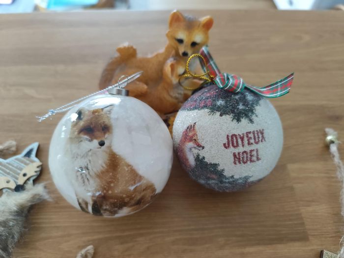Lot de décorations Noël thème renard , très bon état - photo numéro 6