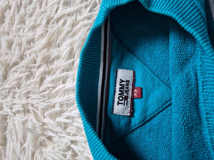 Sweat Tommy Jeans turquoise - Taille XS (grand) - Neuf - photo numéro 7