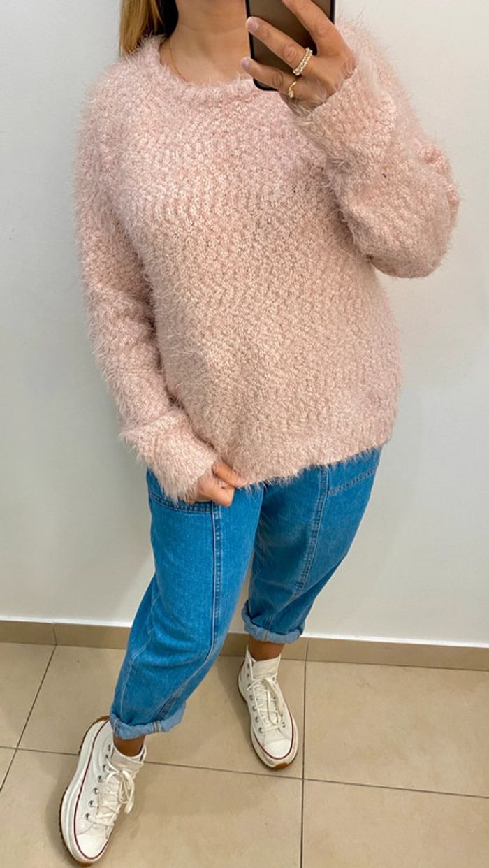 Superbe Pull Rose Duveteux Taille M - photo numéro 6