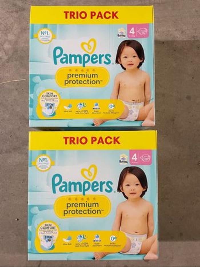 75€ les 234 couches Pampers Premium Protection T4(9 - 14 kg)