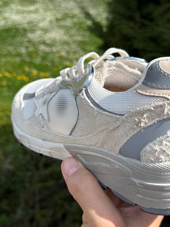 Dad-Star Homme Daim Blanc et gris avec étoile en cuir blanc - photo numéro 7