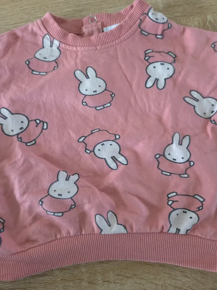 Pull sweat lapin rose 9 mois - photo numéro 2