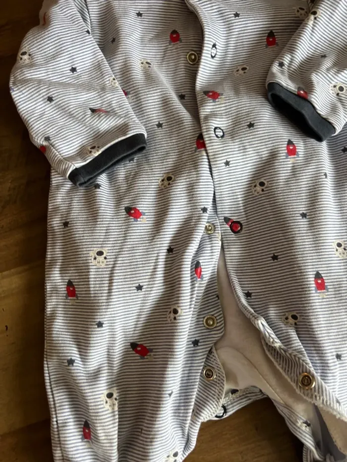 Lot de 2 pyjama coton 9 mois - photo numéro 2