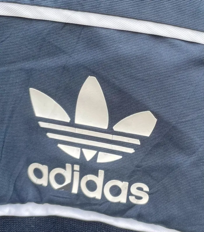 Adidas navy blue hoodie track jacket windbreaker Veste capuche coupe-vent Mens Size M - photo numéro 3