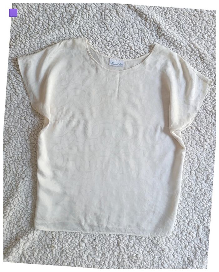 SOIE 100% Haut blanc en soie Claude de Saivre – 100% soie