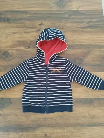 Veste zippée réversible "Terre de Marins" - Taille  18 mois (81 cm)