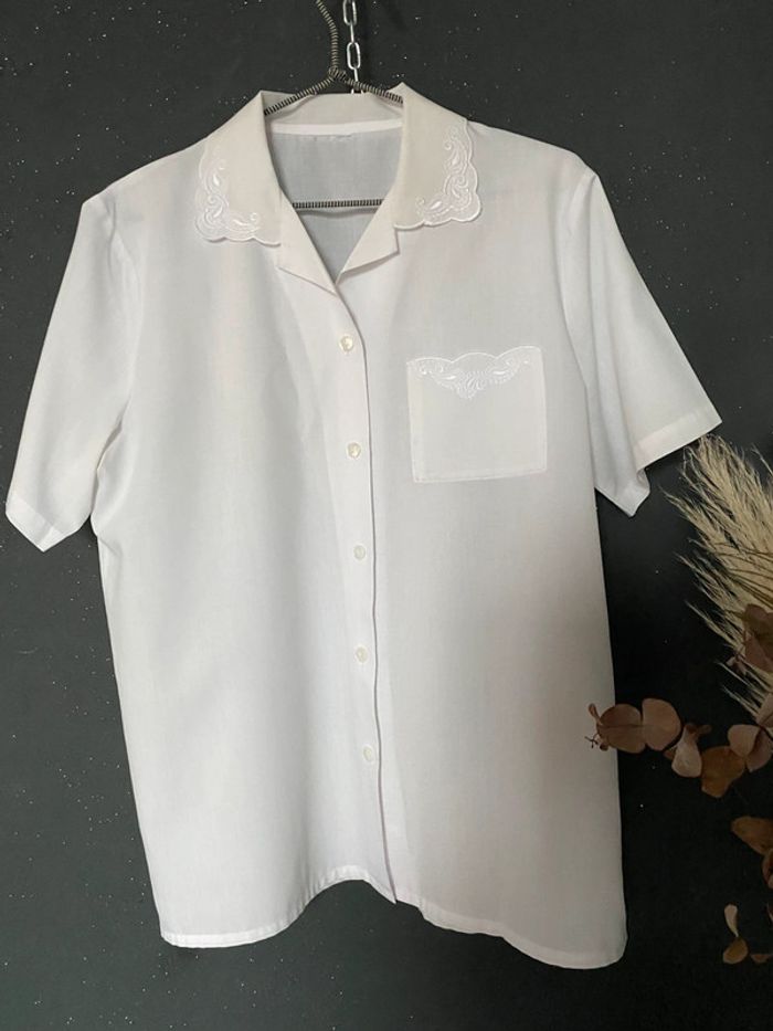 Chemisier col et poche brodé 38/40/42 voir mensurations - photo numéro 3