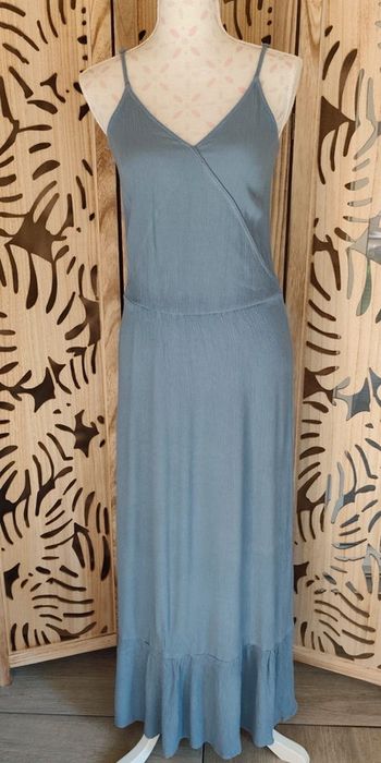 Robe longue fluide fines bretelles bleu-gris Taille S ICHI