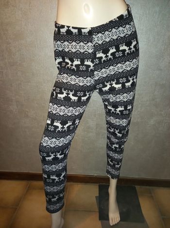 legging noir et blanc doublé polaire taille 40/42