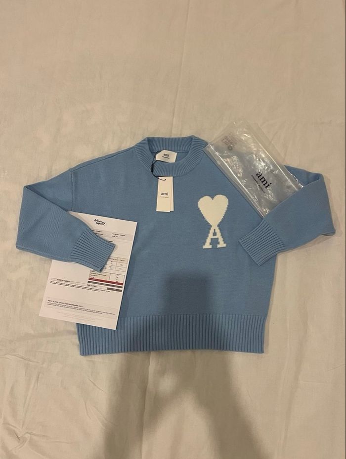 Pull AMI Paris Bleu Taille S - photo numéro 8