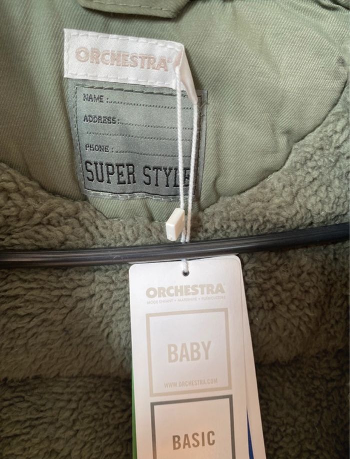 Manteau bébé garçon kaki taille 3 mois Orchestra neuf - photo numéro 4