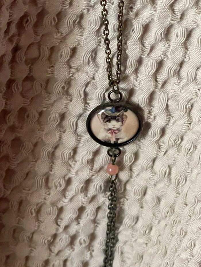 Collier sautoir chat