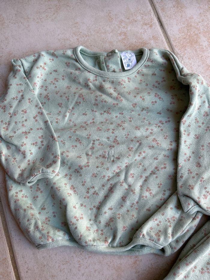 Ensemble, pull, pantalon, vert léger - photo numéro 3