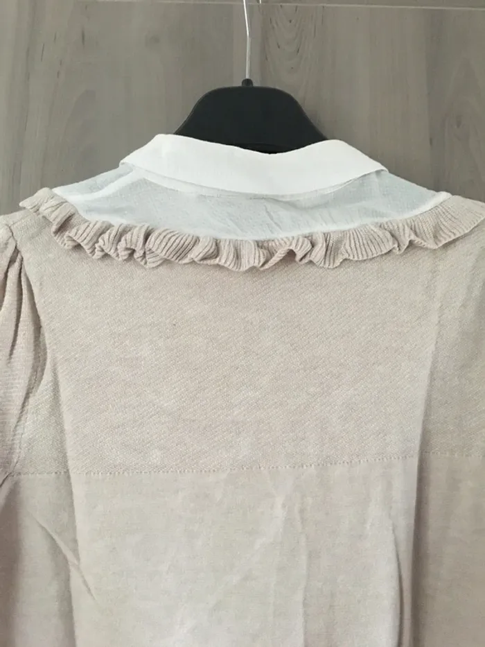 Pull chemisier Naf naf T.36 beige - photo numéro 7