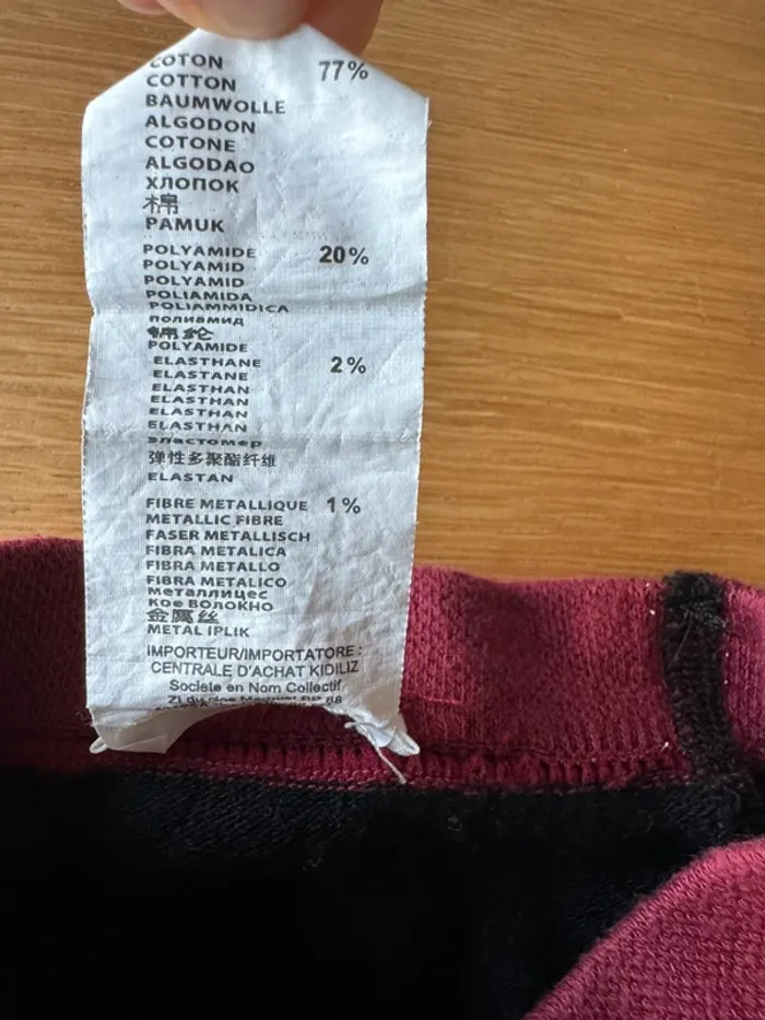 Collant noir/rouge bordeaux - Taille 2/3 Ans (pointure 23/24) - photo numéro 7