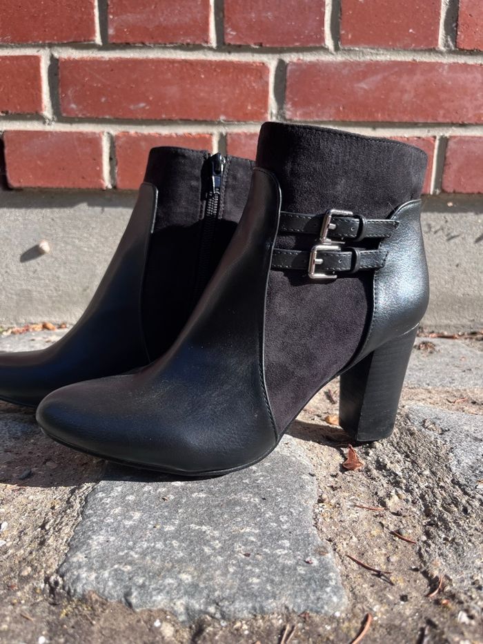 Bottines noires brides à talon taille 37/38 talons à 8 cm - neuves - photo numéro 8