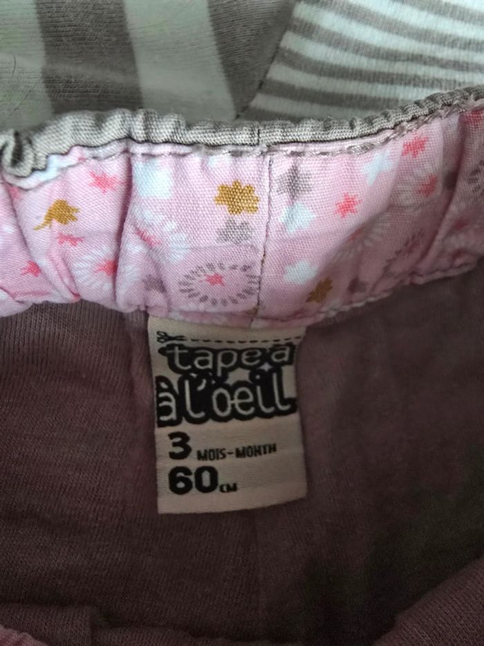 Ensemble pull et pantacourt marron 3 mois - photo numéro 4