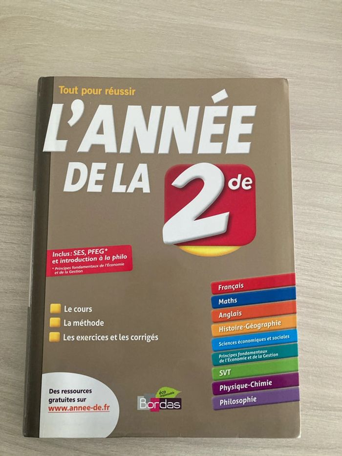 Livre l’année de la seconde
