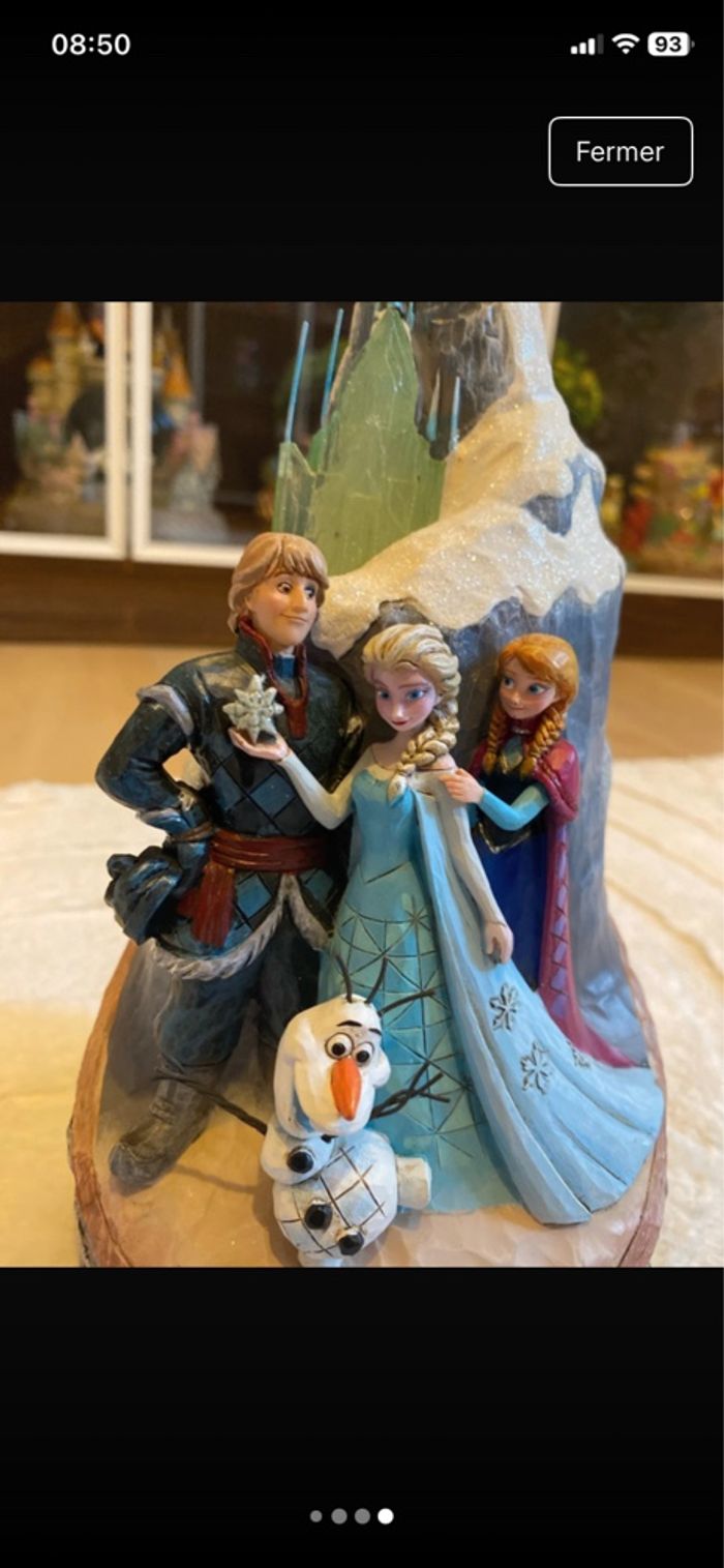 Figurine disney jim shore reine des neiges frozen showcase enesco elsa wood cardved - photo numéro 2