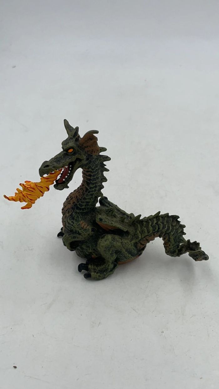 Figurine Papo Dragon vert avec Flamme 10 x 12 cm 1999 - photo numéro 4