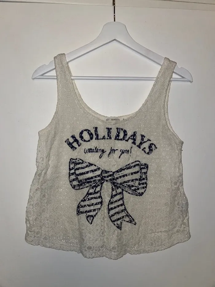 Crop top blanc Bershka L