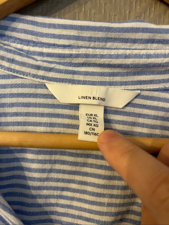 Chemise rayée contenant du lin - photo numéro 5