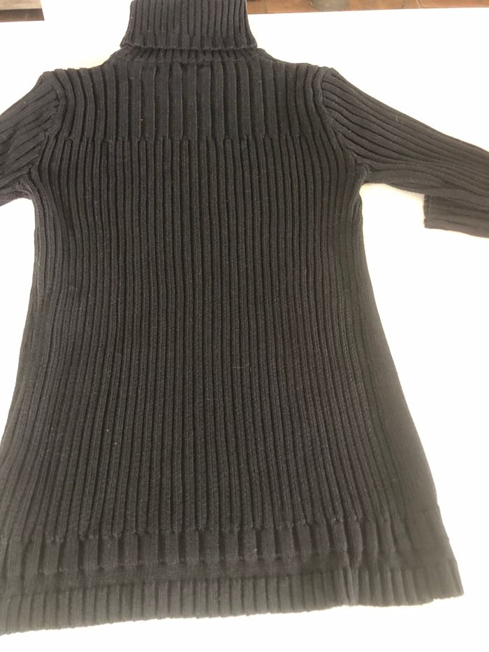 Pull col roulé noir 100% coton deeluxe