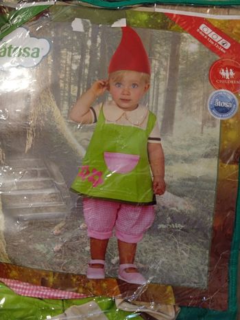 Rigolo déguisement nain de jardin 12/24mois