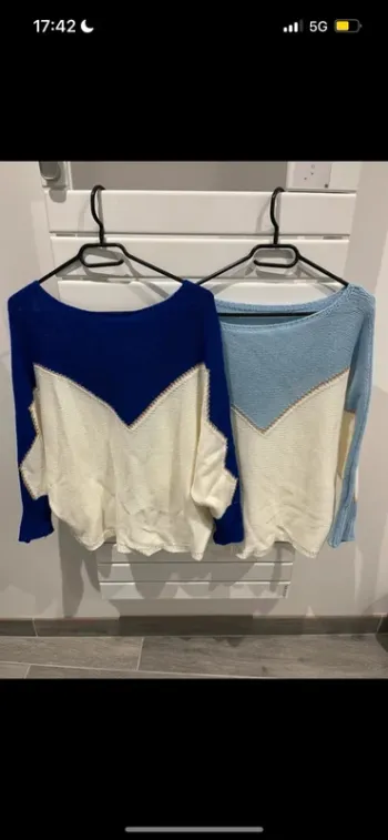 Pull bleu électrique et bleu ciel