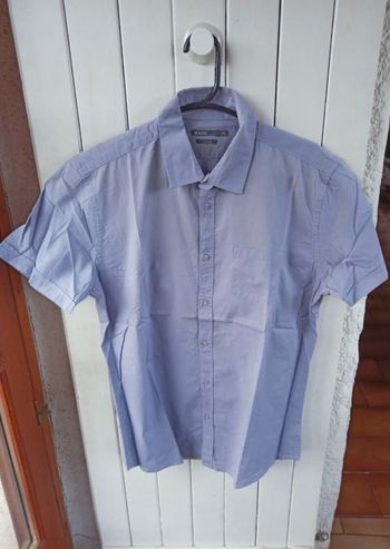 Chemise MC mauve Jules fitted t.L