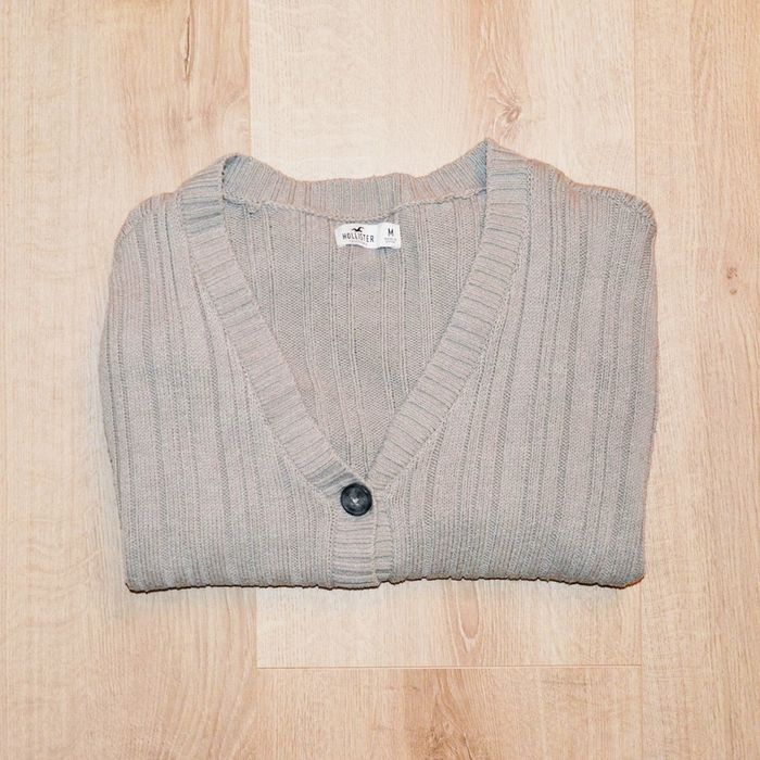 Hollister California Gilet Crop Top Femme Gris Taupe (Taille M)