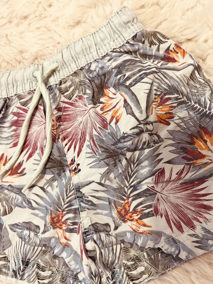 Taille 18 mois short de bain garçon TAO bleu * feuilles * 💙 - photo numéro 2