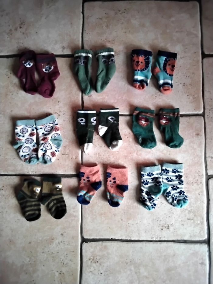 Lot de 9 paires de chaussettes pointure 17/18