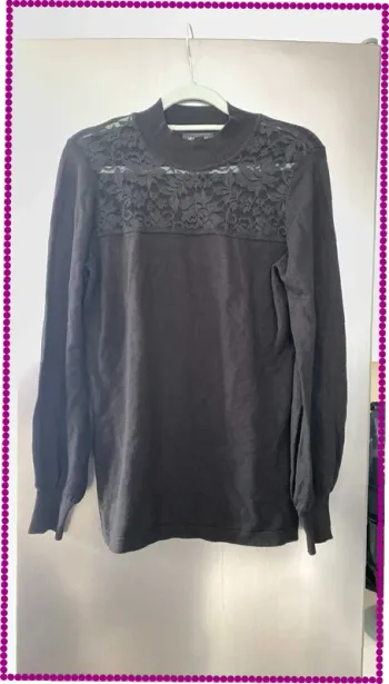 Pull Noir Le Château Femme Taille M Broderie