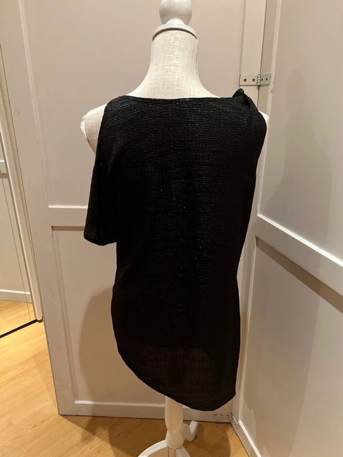 Blouse chic asymétrique noir pailleté taille 42 44 no excuse - photo numéro 4