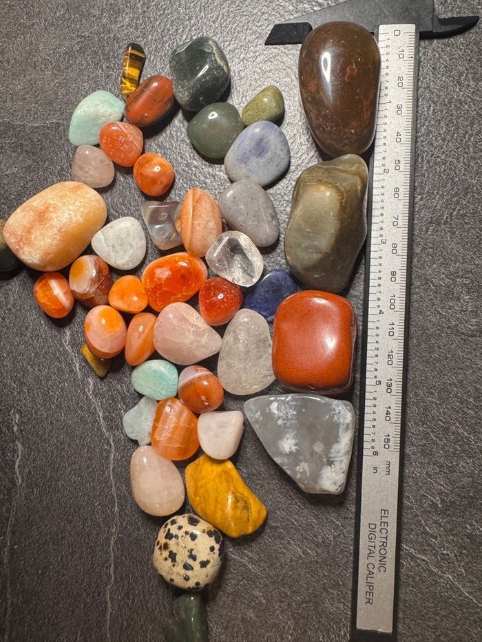 Lot pierres polies naturelles – mix tailles 462g - photo numéro 3