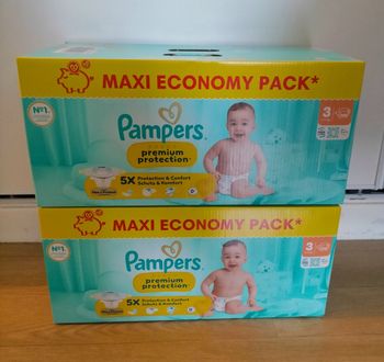 Lot couches Pampers premium taille 3