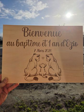 Panneau bienvenue mariage baptême 