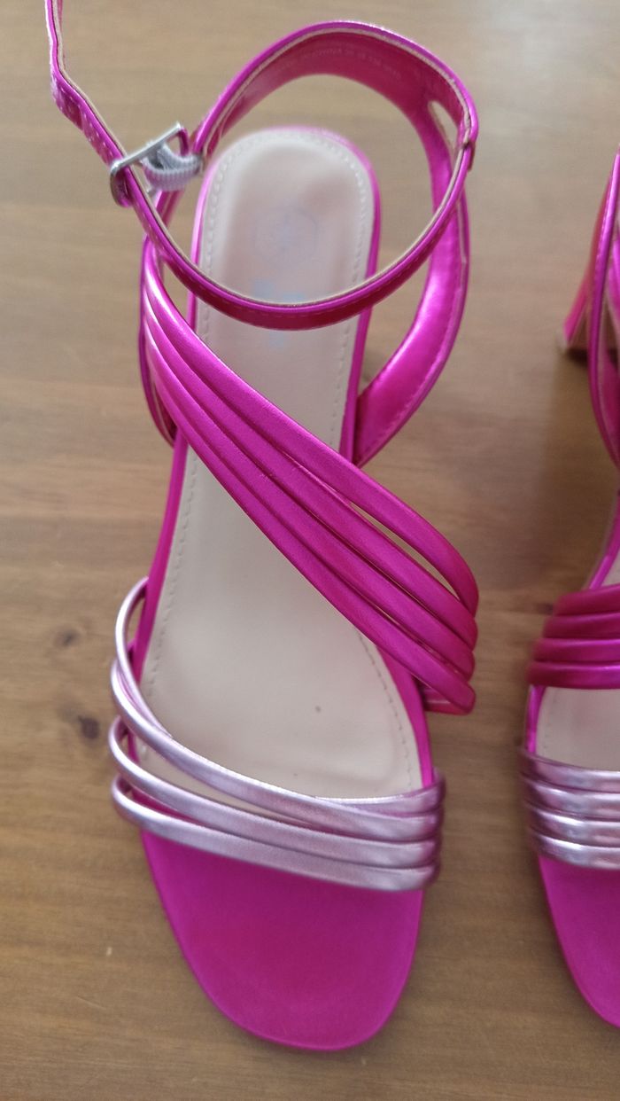 Sandales roses à talons été - photo numéro 3