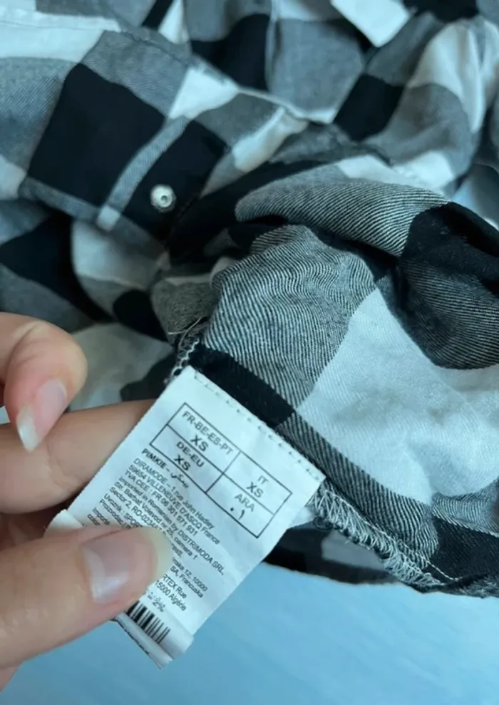 Chemise à carreaux pimkie noir gris et blanc - photo numéro 7